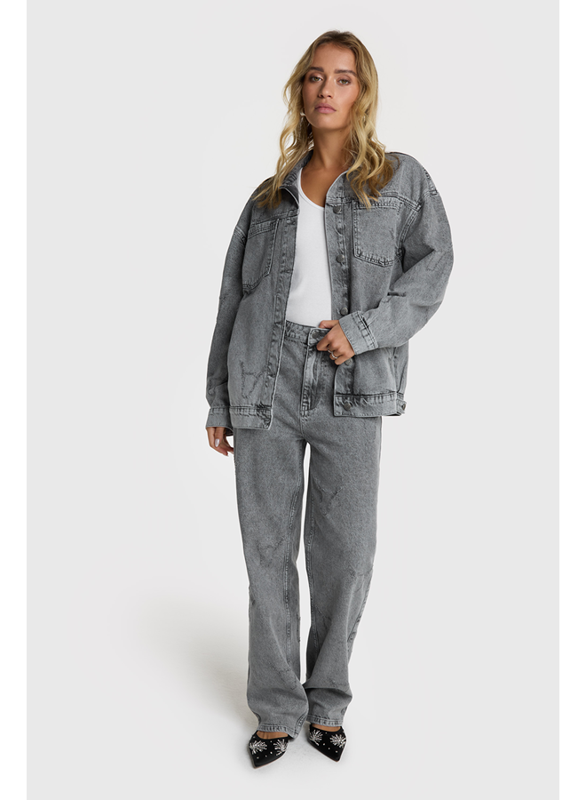 Damaged Bull Pants Grey Washed Denim