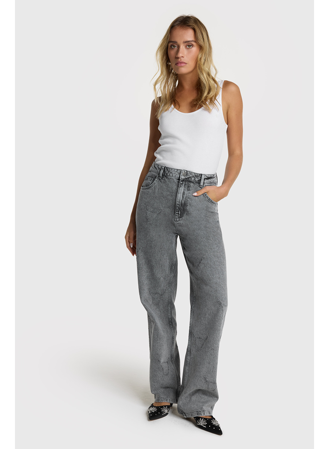 Damaged Bull Pants Grey Washed Denim