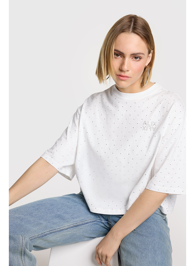 Studded T-shirt Soft White