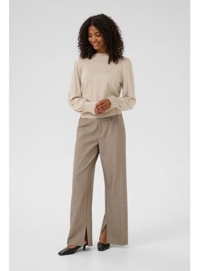 Lizza Round Neck Knit Pullover Feather Gray