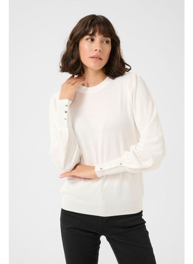 Lizza Round Neck Knit Pullover Chalk