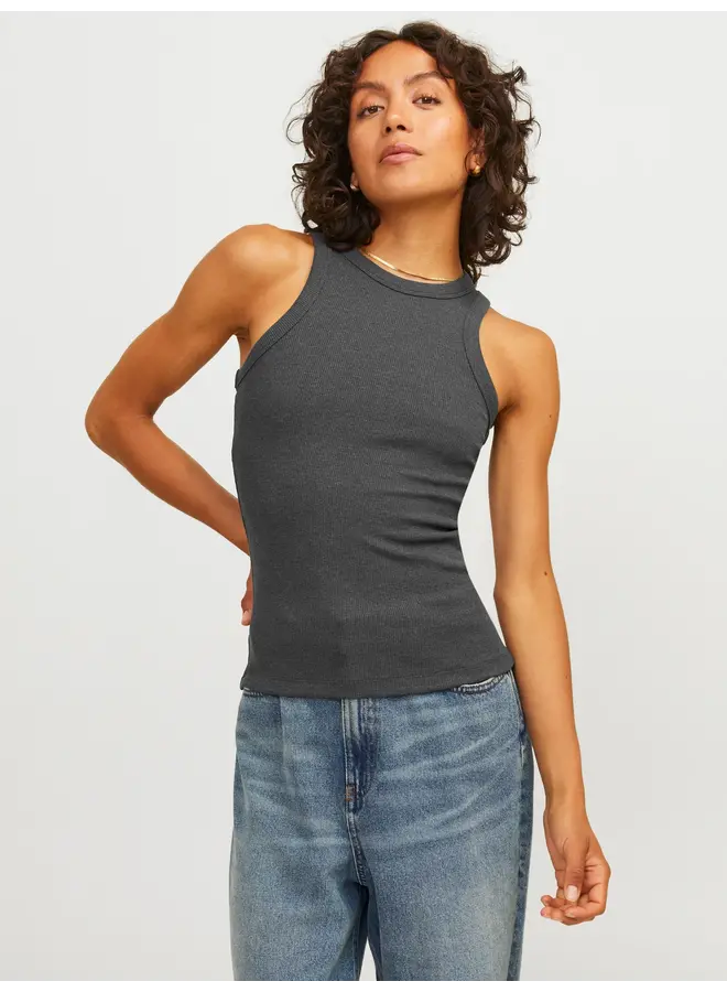 Forest Rib Top Dark Grey