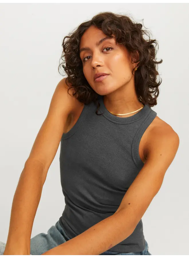 Forest Rib Top Dark Grey