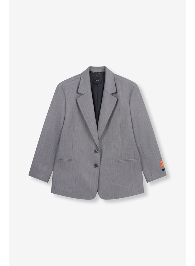 Classy Grandad Blazer Soft Grey Melange