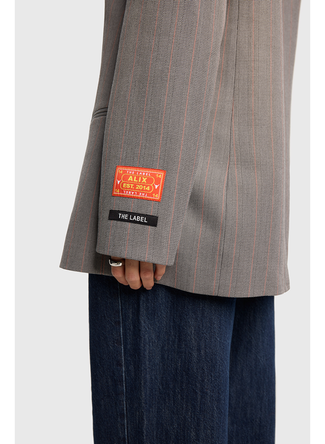 Classy Grandad Blazer Soft Grey Melange
