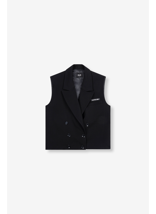 Double Breasted Waistcoat Black