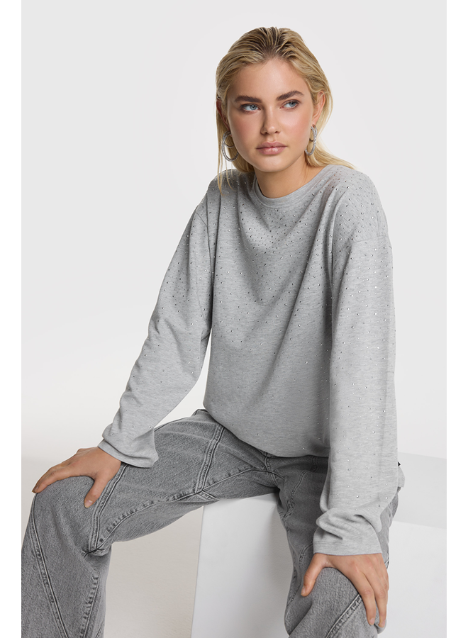 Studded Longsleeve Soft Grey Melange