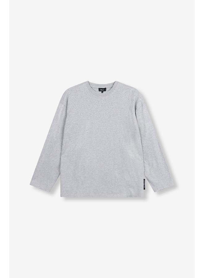 Studded Longsleeve Soft Grey Melange