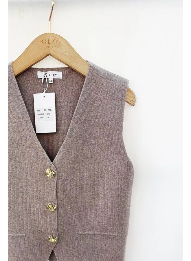 Mona Gilet Taupe
