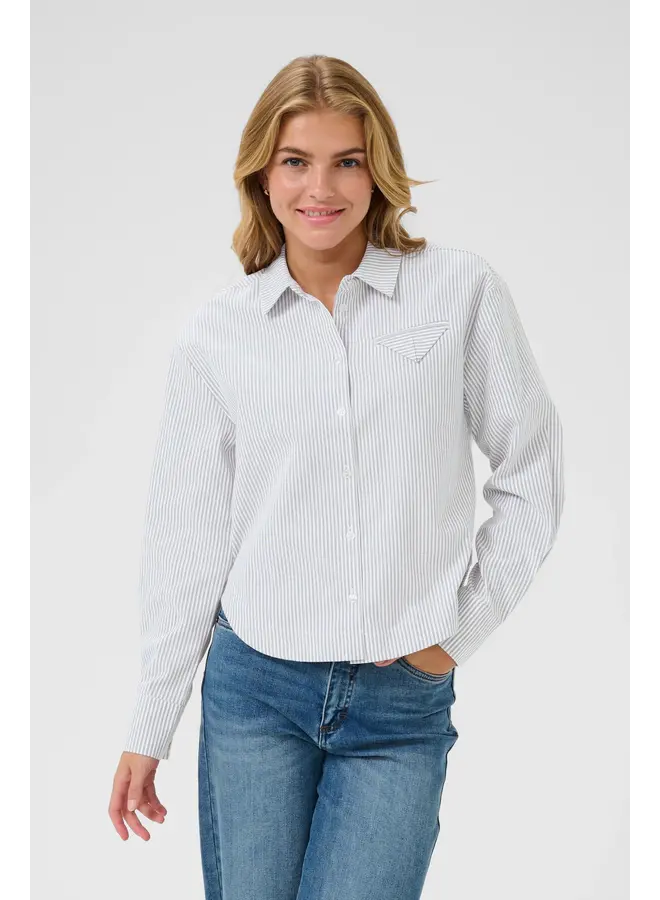 Osita Shirt White/Black Oxford