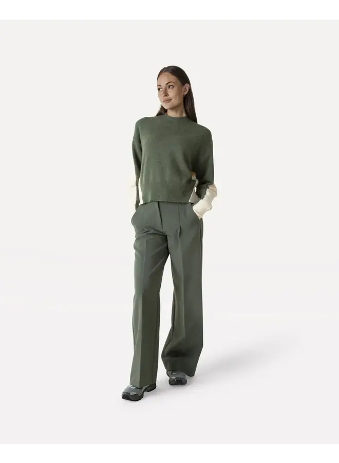 Moore Pleated Pants Dark Moss