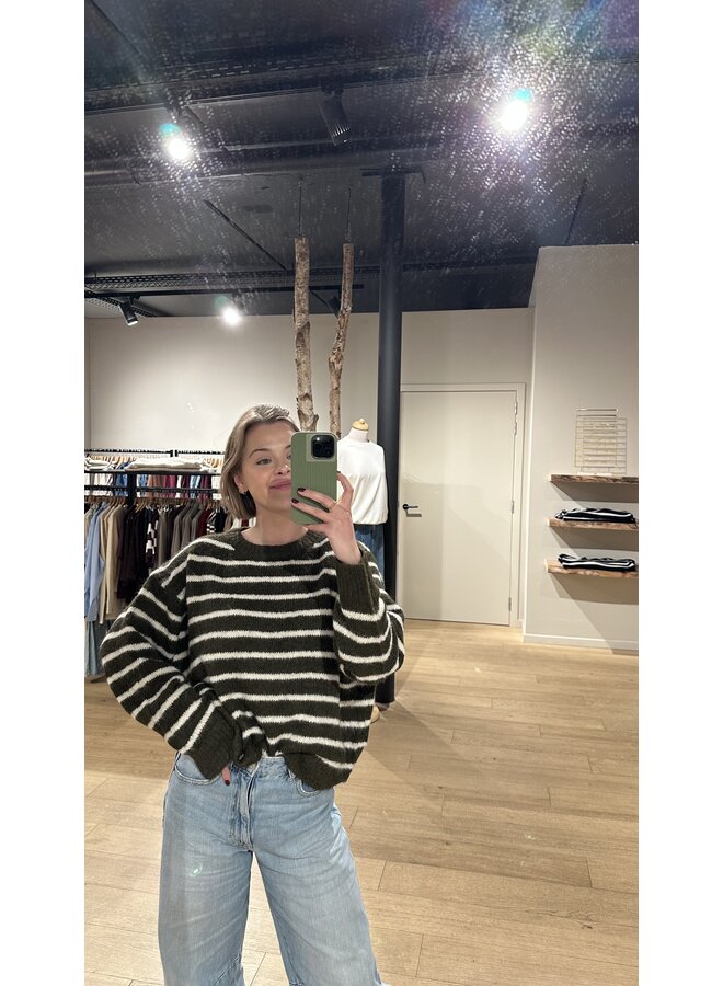 Nova Sweater Kaki/Beige