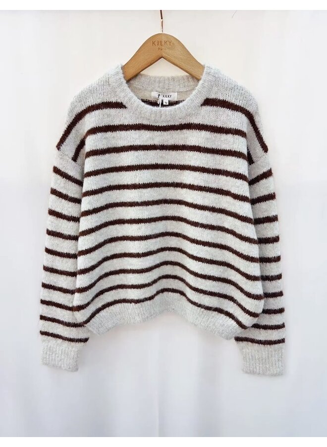 Nova Sweater Striped Beige/Coffee