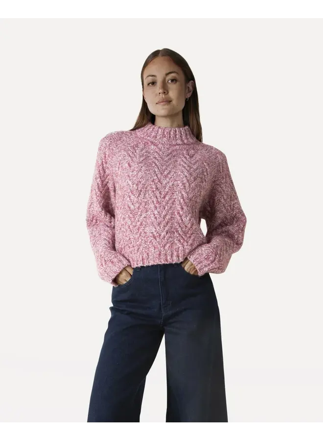 Becka Knitted Pull Garnet Rose Melange
