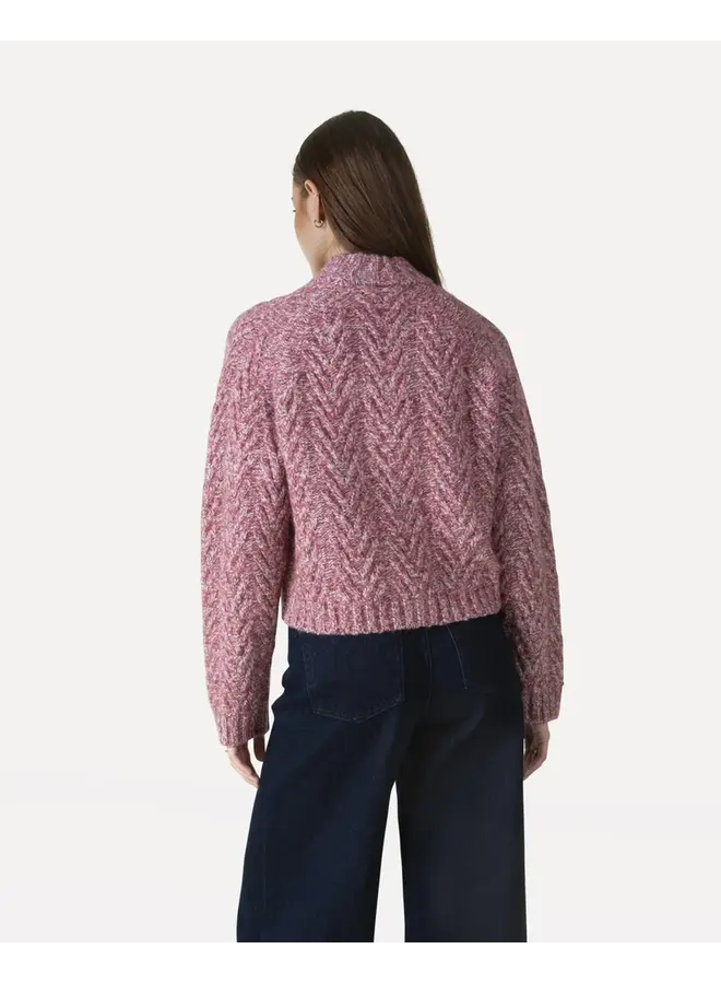 Becka Knitted Pull Garnet Rose Melange