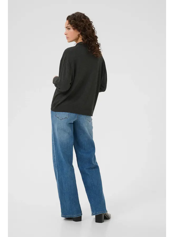 Lizza Polo Pullover Dark Grey Melange