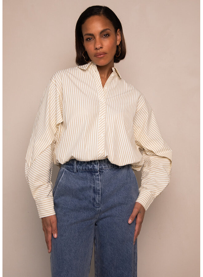 Blair Blouse Off-White/Camel