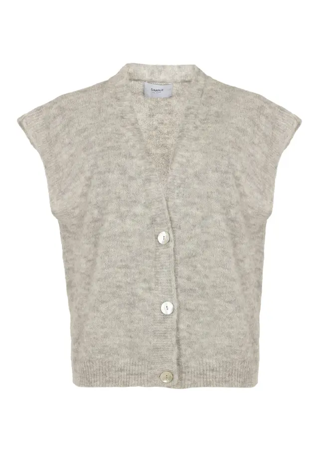 Seppa Knit Cardigan Slvless Grey Melange