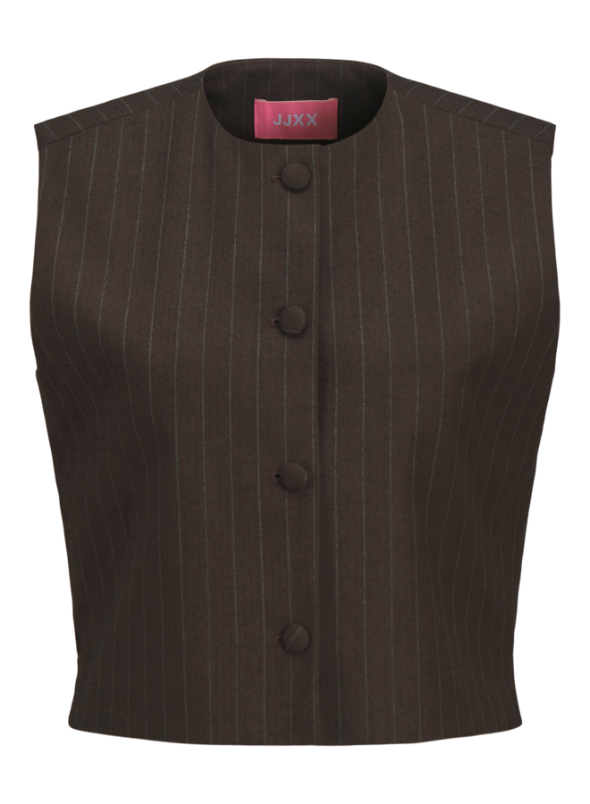 Ana Mary Brushed Vest Bracken/White