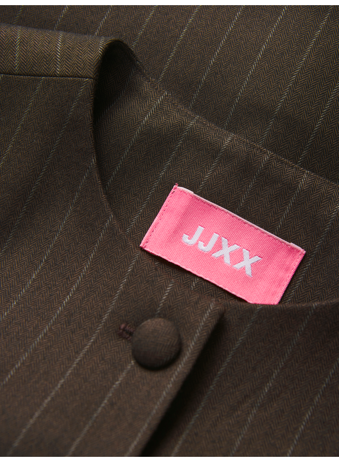 Ana Mary Brushed Vest Bracken/White