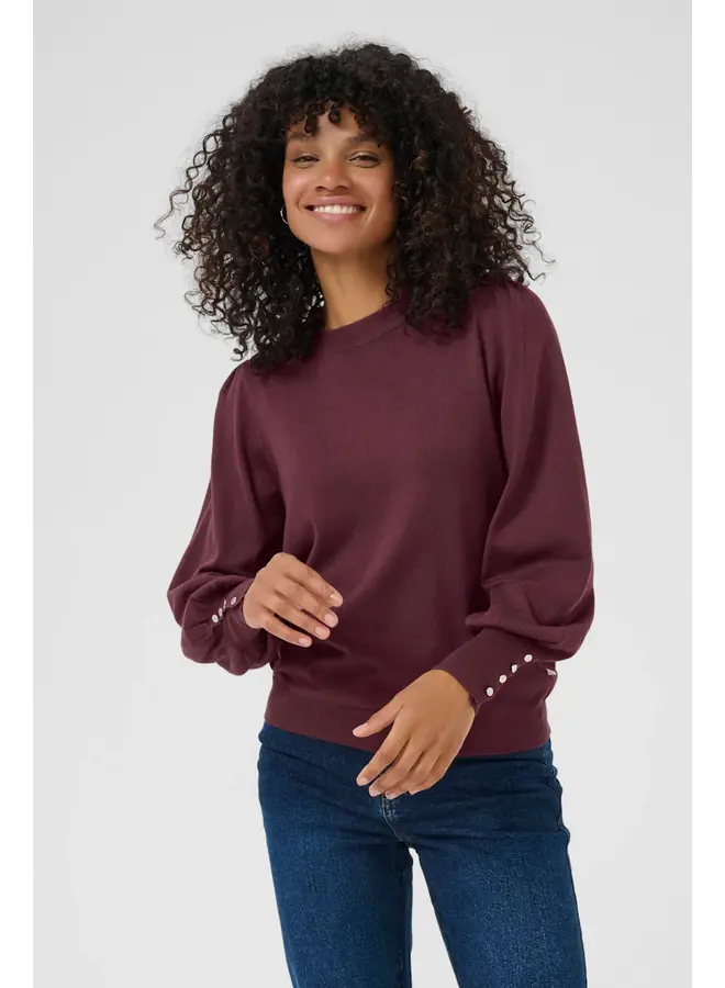 Lizza Round Neck Knit Pullover Windsor Wine