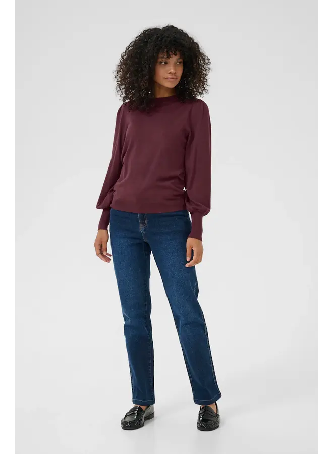 Lizza Round Neck Knit Pullover Windsor Wine