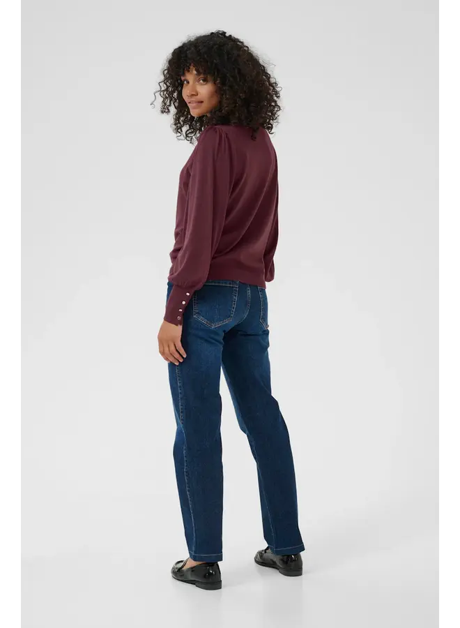 Lizza Round Neck Knit Pullover Windsor Wine