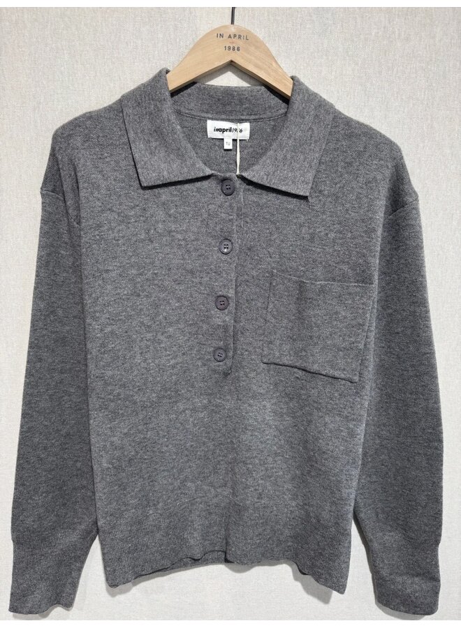 Polo Sweater Gris Fonce