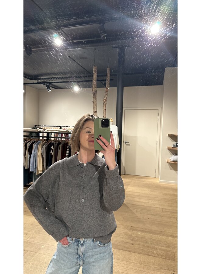 Polo Sweater Gris Fonce