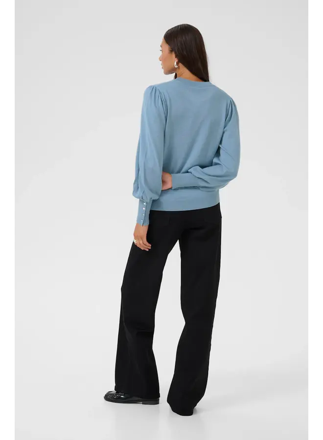 Lizza Round Neck Knit Pullover Windward Blue