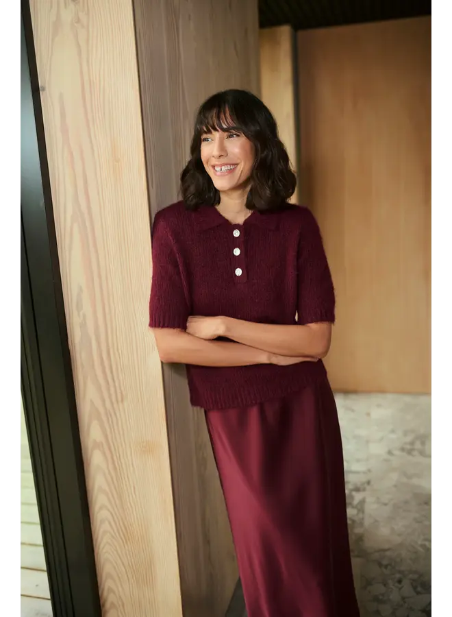 Emilie Polo Pullover Windsor Wine