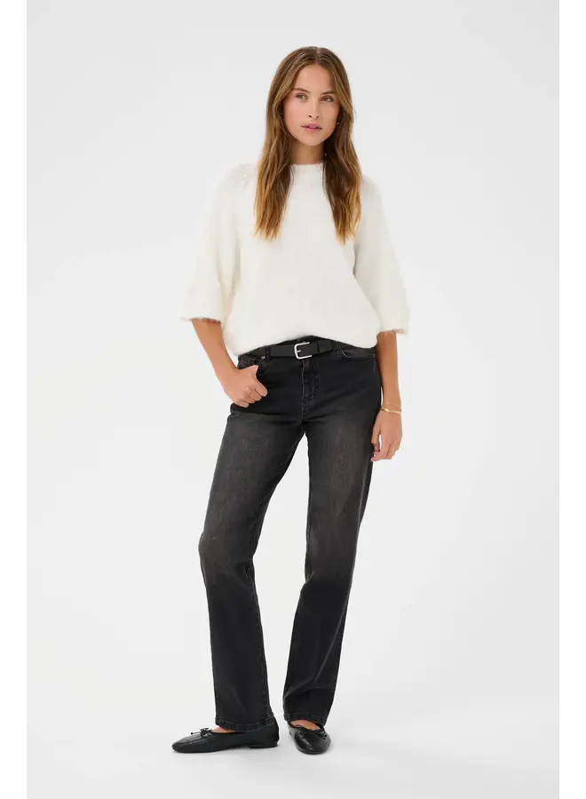 Emilie Cropped Knit Pullover Chalk