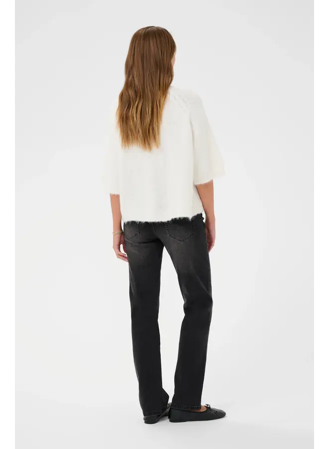 Emilie Cropped Knit Pullover Chalk