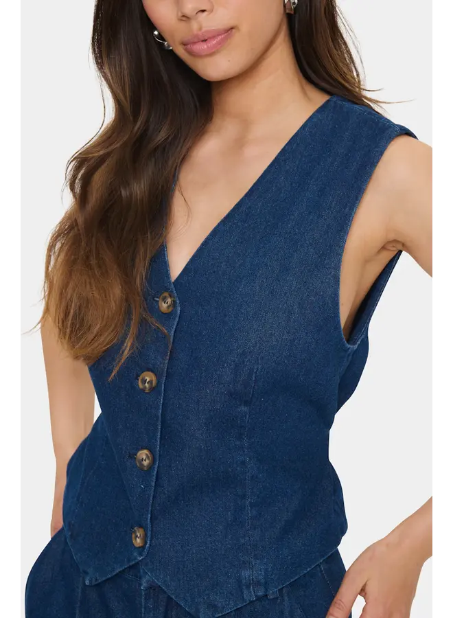 Jaclyn Vest Dark Blue Denim