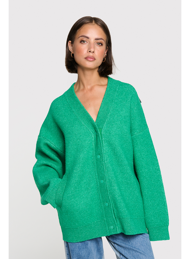 Heavy Cardigan Bright Green