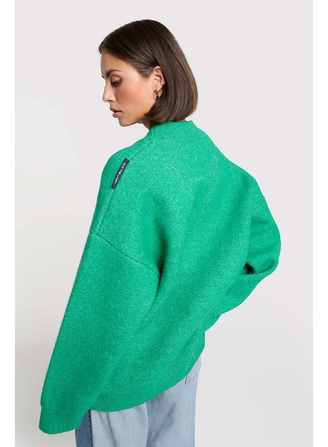 Heavy Cardigan Bright Green