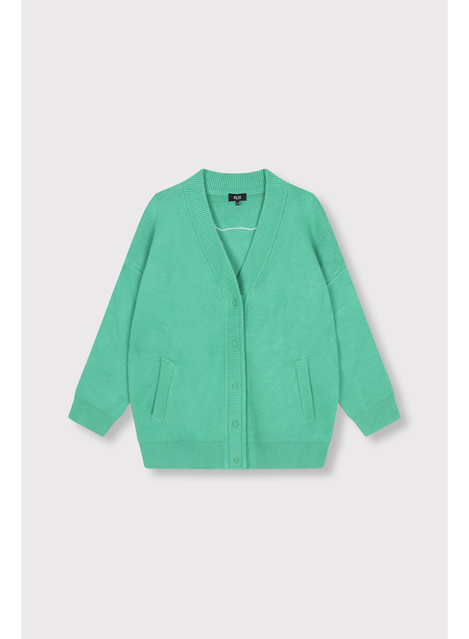 Heavy Cardigan Bright Green