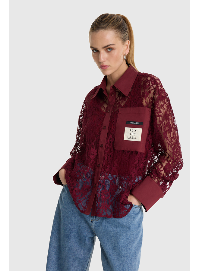 Lace Blouse Bordeaux