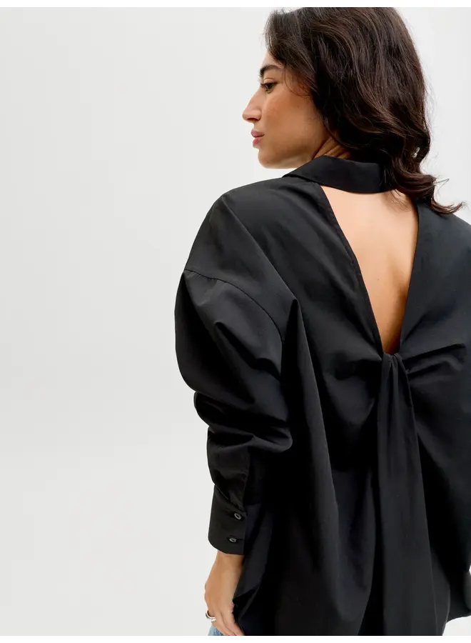Zola Open Back Shirt Black