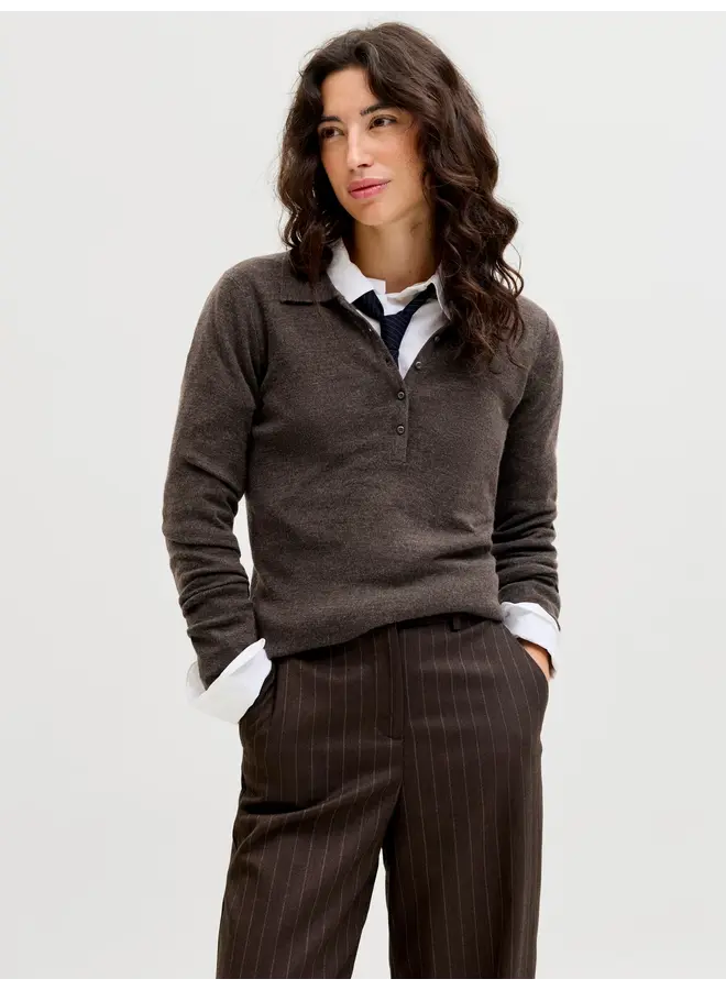 Wren Wool Blend Polo Neck Knit Bracken