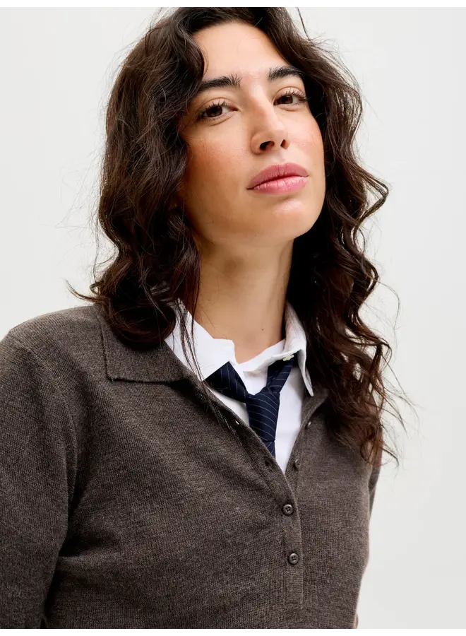 Wren Wool Blend Polo Neck Knit Bracken