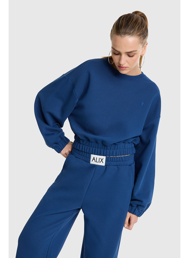 Cropped A Sweater Navy