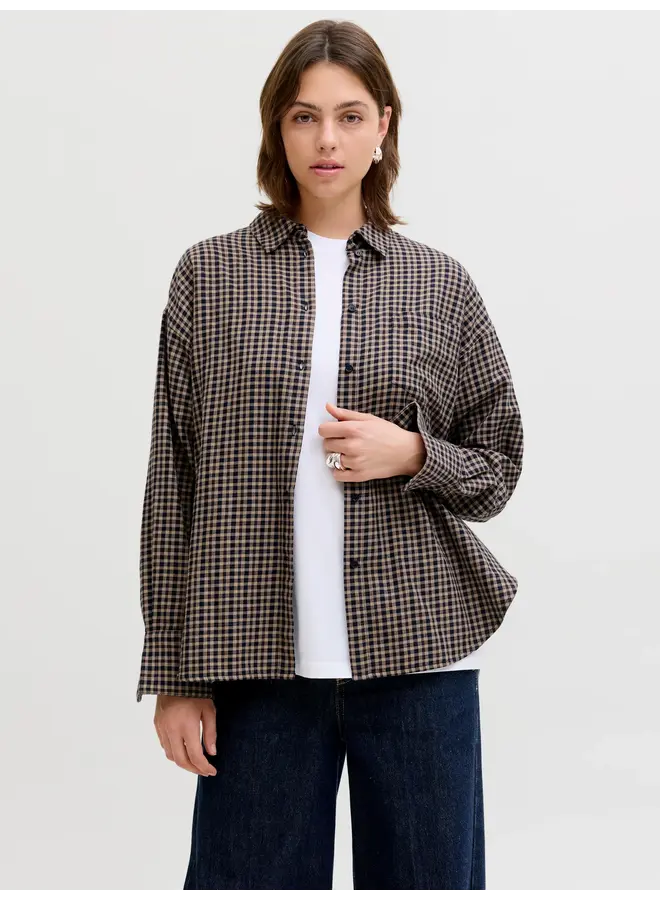 Jamie Check Flannel Slate Black