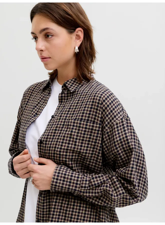 Jamie Check Flannel Slate Black