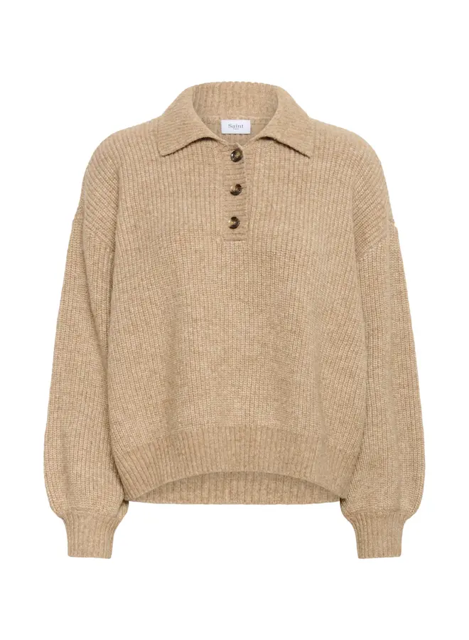 Ottoline Polo Pullover Tannin Melange