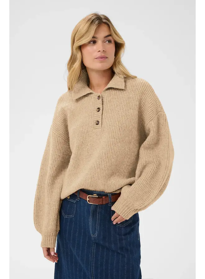 Ottoline Polo Pullover Tannin Melange