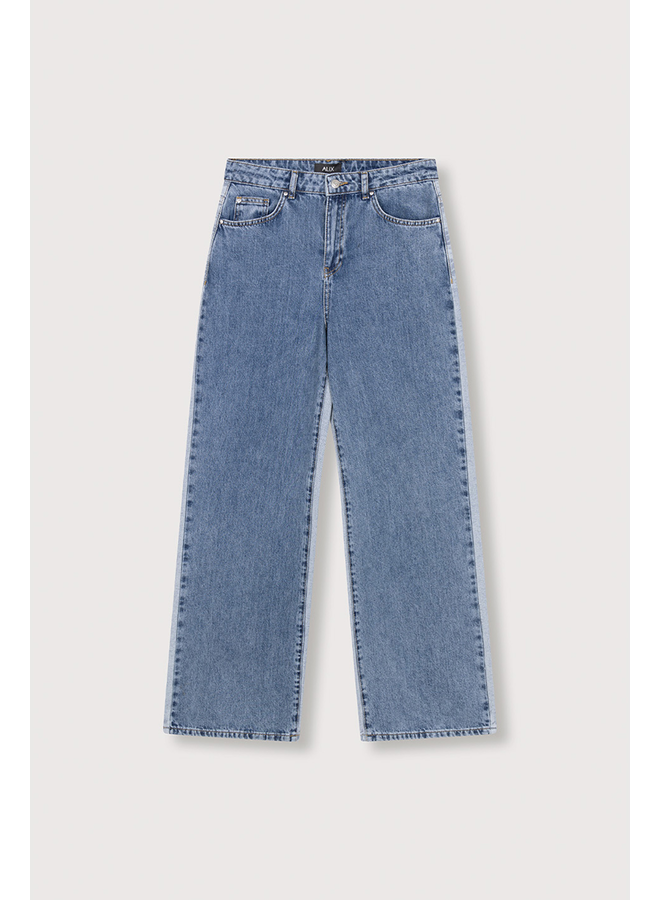 Mix Denim Pants Light Blue