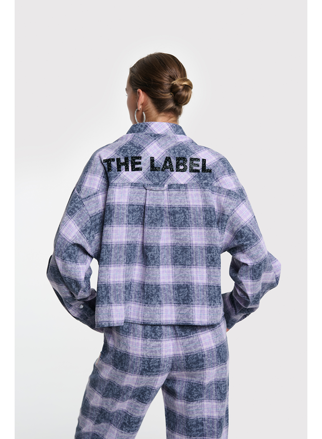 Bleached Checked Blouse Night Blue