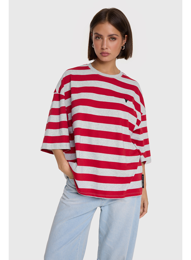 Block Stripe T-shirt Cerise
