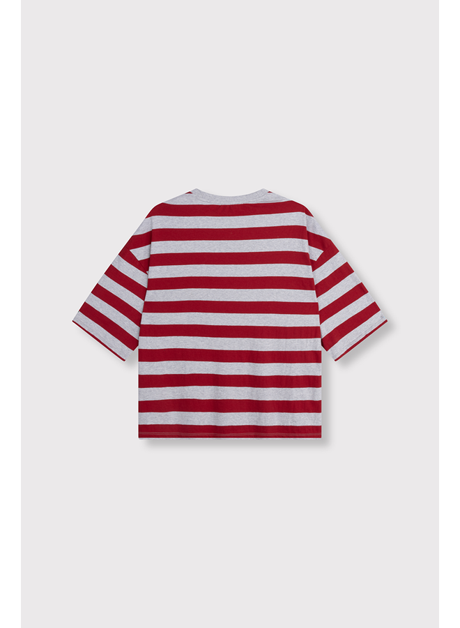 Block Stripe T-shirt Cerise